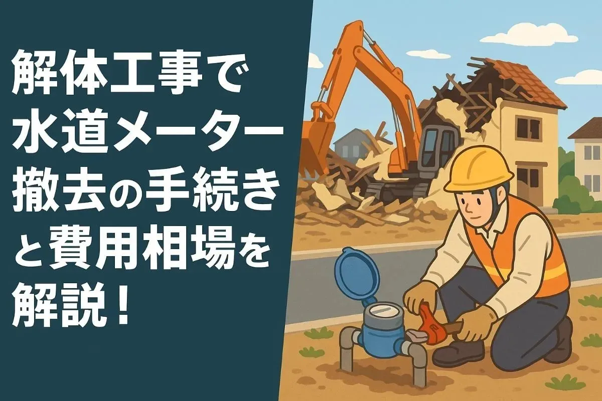 解体工事で水道メーター撤去の手続きと費用相場を解説！