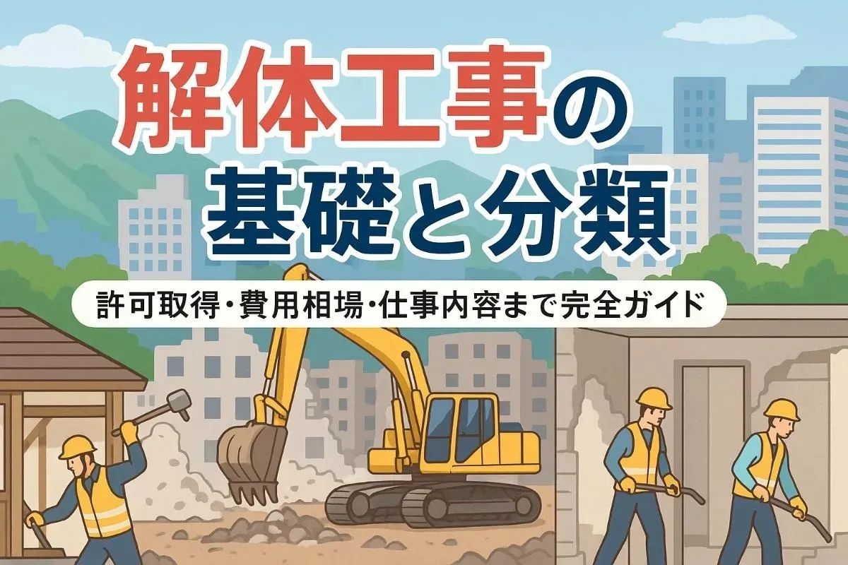 解体工事の業種について基礎知識と分類を徹底解説｜許可取得や費用相場・仕事内容まで完全ガイド