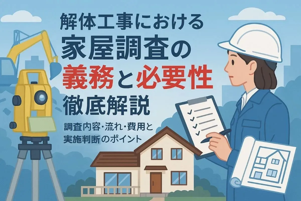解体工事における家屋調査の義務と必要性を徹底解説！調査内容・流れ・費用と実施判断のポイント