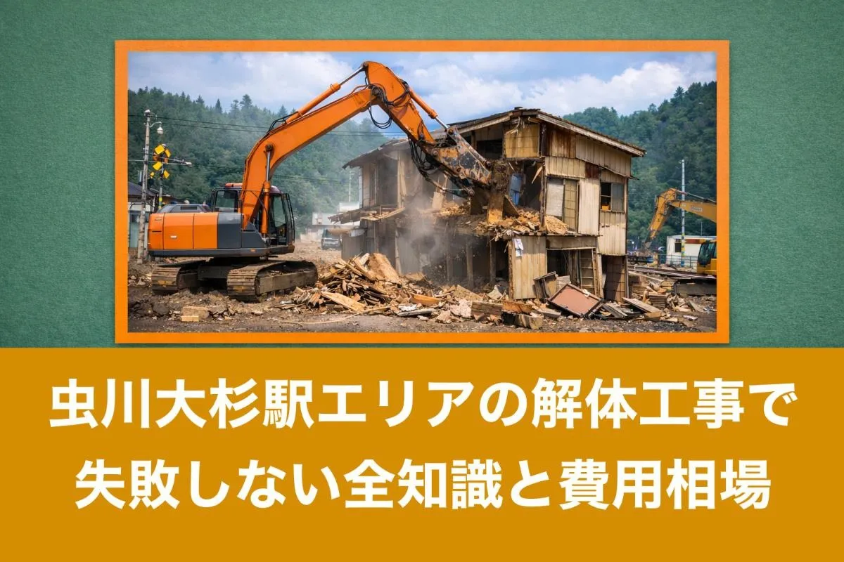 虫川大杉駅エリアの解体工事で失敗しない全知識と費用相場