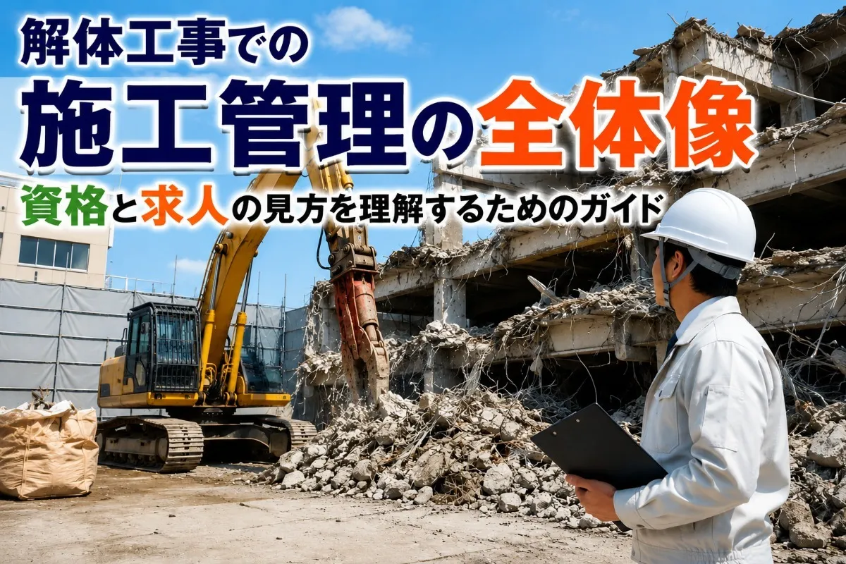 解体工事での施工管理の全体像｜資格と求人の見方を理解するためのガイド