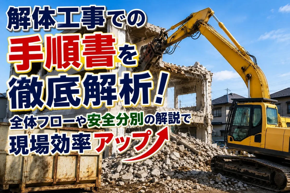 解体工事での手順書を徹底解析！全体フローや安全分別の解説で現場効率アップ